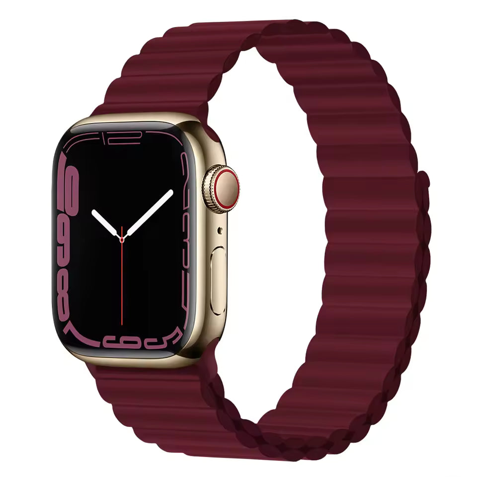 Silicone Magnetic Bracelet for Apple Watch Band iWatch Series Ultra3/11/10/9/8/7/6/5/4/SE