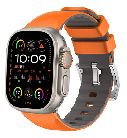 Two-Tone Silicone Strap for Apple Watch Band iWatch Series Ultra 3/2/11/10/9/8/7/6/5/4/SE