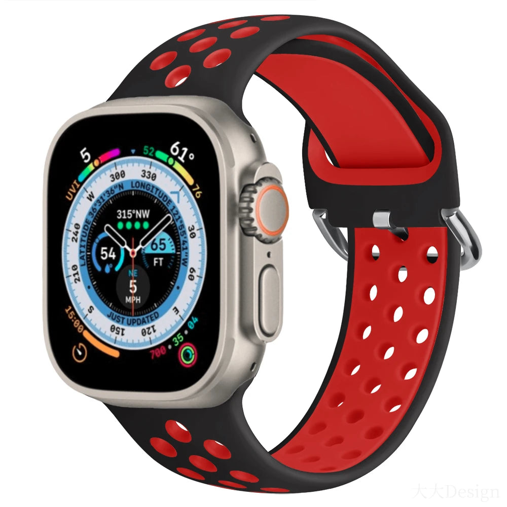 Silicone Sports Bracelet for Apple Watch Band iWatch Series Ultra3/2/11/10/9/8/7/6/5/4/SE