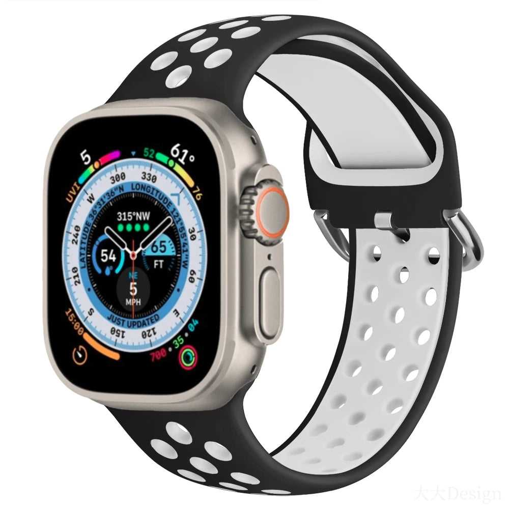 Silicone Sports Bracelet for Apple Watch Band iWatch Series Ultra3/2/11/10/9/8/7/6/5/4/SE