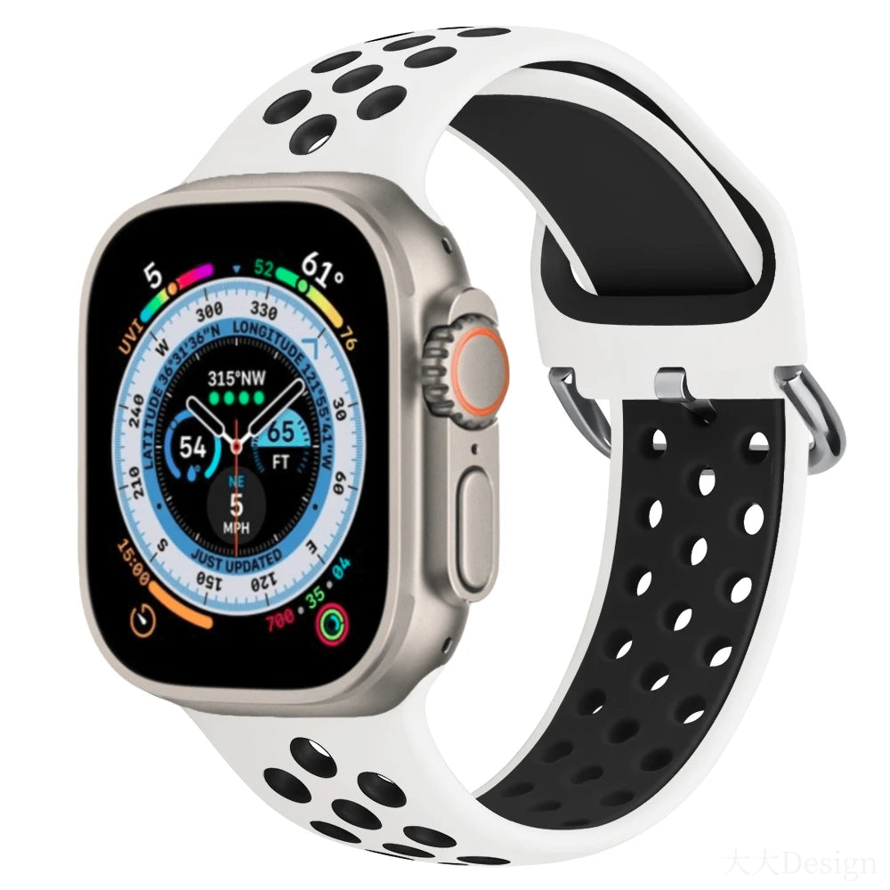 Silicone Sports Bracelet for Apple Watch Band iWatch Series Ultra3/2/11/10/9/8/7/6/5/4/SE