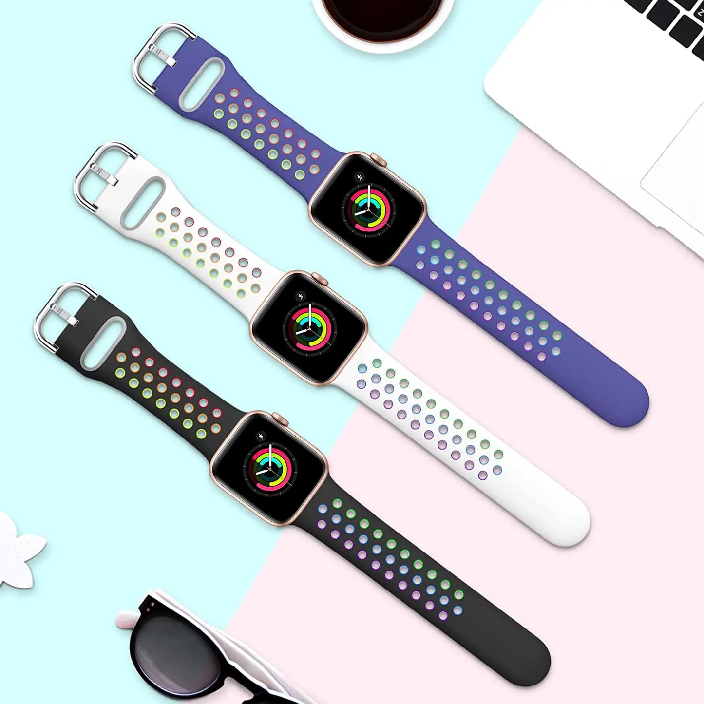 Silicone Sports Bracelet for Apple Watch Band iWatch Series Ultra3/2/11/10/9/8/7/6/5/4/SE