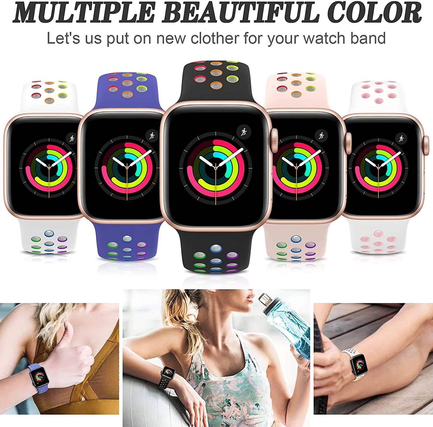 Silicone Sports Bracelet for Apple Watch Band iWatch Series Ultra3/2/11/10/9/8/7/6/5/4/SE