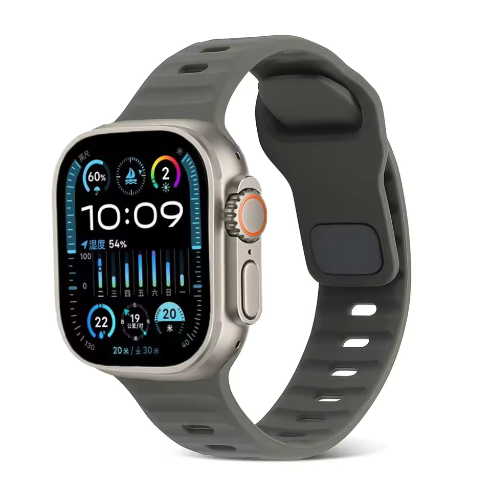 Silicone Sports Strap for Apple Watch Band iWatch Series Ultra2/11/10/9/8/7/6/5/4/3/SE2