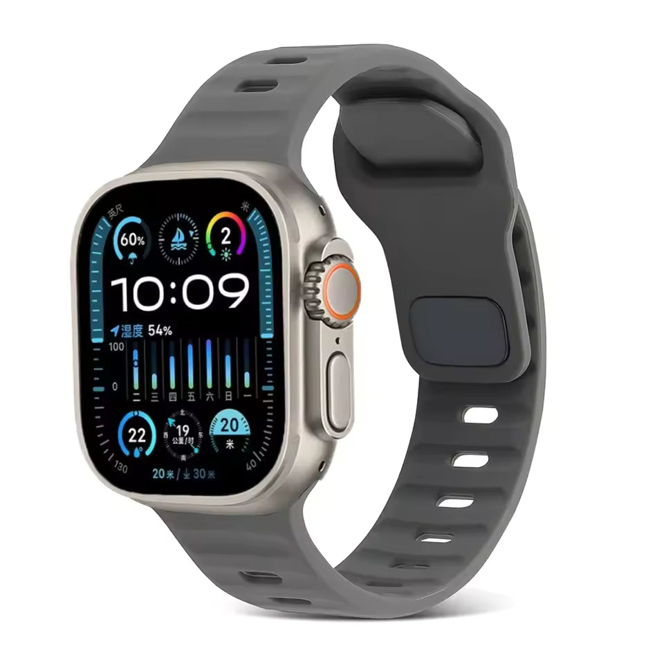Silicone Sports Strap for Apple Watch Band iWatch Series Ultra2/11/10/9/8/7/6/5/4/3/SE2