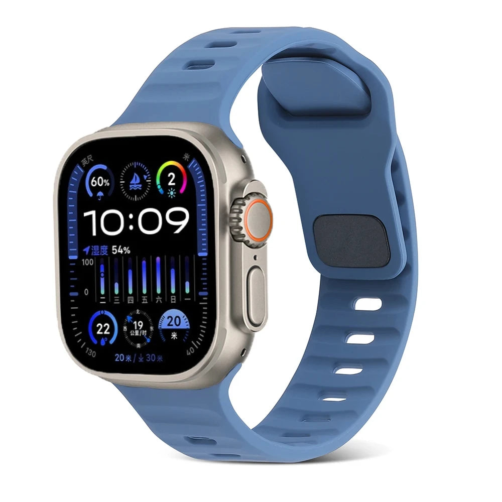Silicone Sports Strap for Apple Watch Band iWatch Series Ultra2/11/10/9/8/7/6/5/4/3/SE2