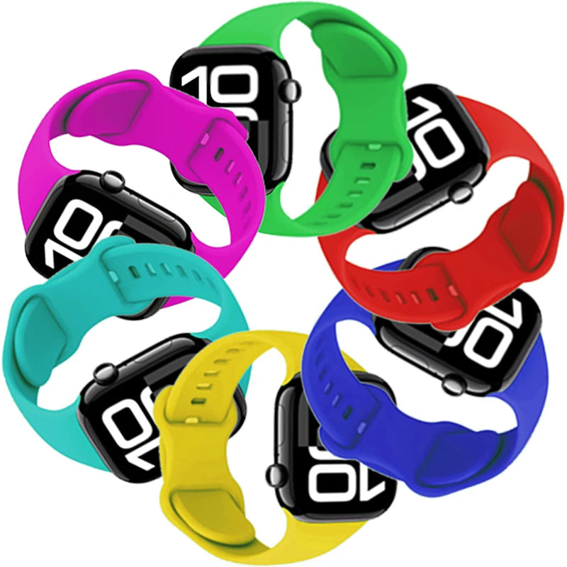 Silicone Strap for Apple Watch Band iWatch Series Ultra2/11/10/9/8/7/6/5/4/3/SE2