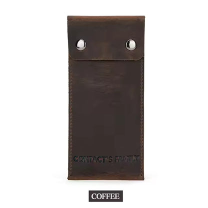 Single Slot Genuine Leather Watch Case for Men - Travel Portable Watch Pouch Holder