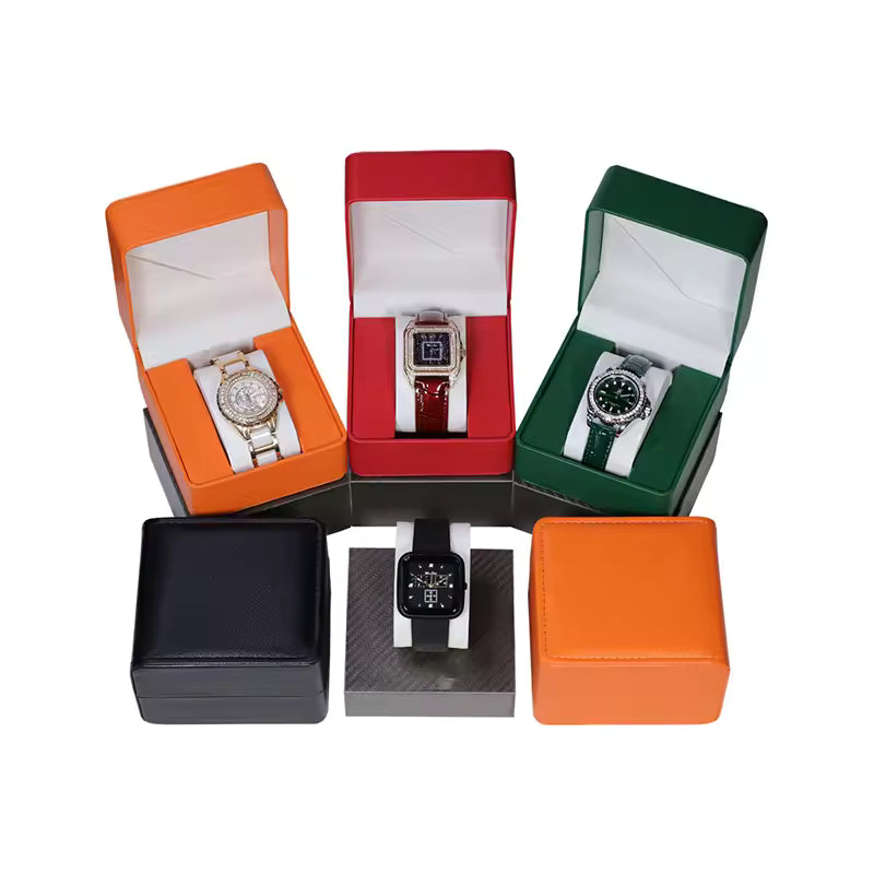 Single Slot Leather Watch Case with Pillow - Watch Organizer Gift for Men