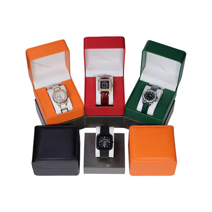 Single Slot Leather Watch Case with Pillow - Watch Organizer Gift for Men