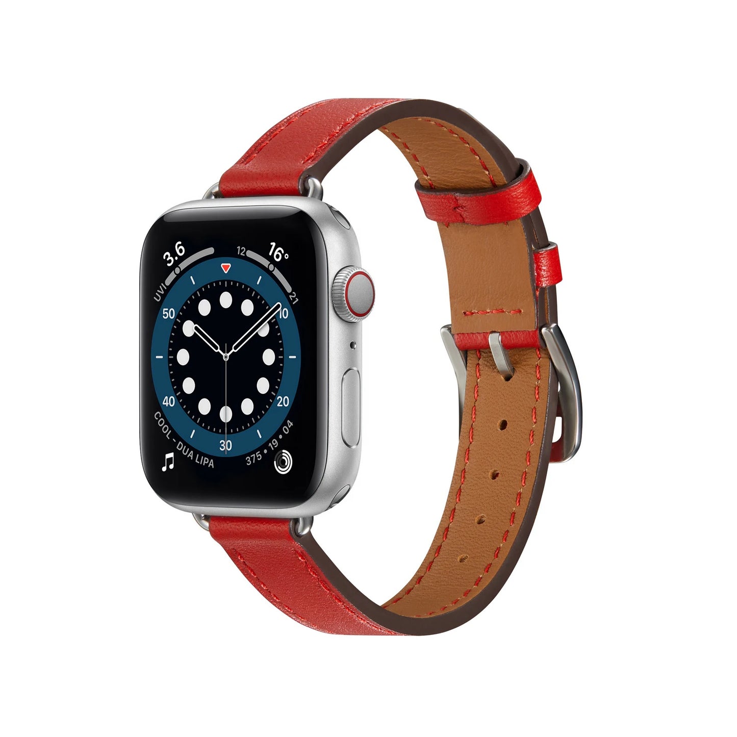 Slim-fit Leather Strap for Apple Watch Band iWatch Series Ultra/3/11/10/9/8/7/6/5/4/SE