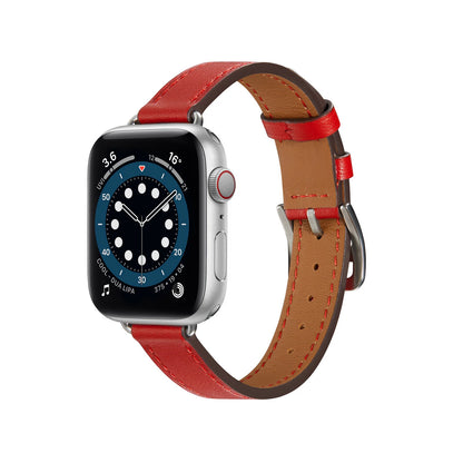 Slim-fit Leather Strap for Apple Watch Band iWatch Series Ultra/3/11/10/9/8/7/6/5/4/SE