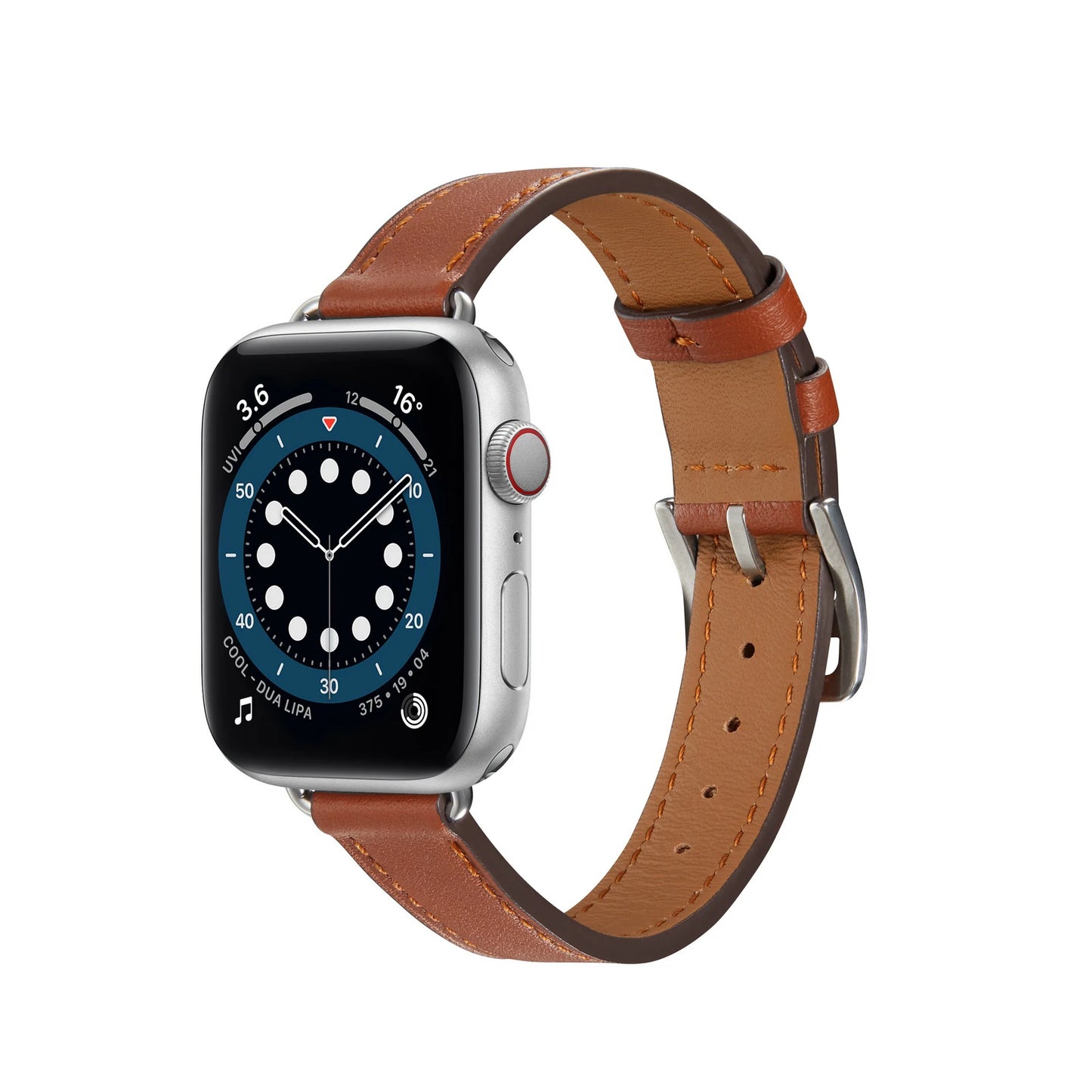 Slim-fit Leather Strap for Apple Watch Band iWatch Series Ultra/3/11/10/9/8/7/6/5/4/SE