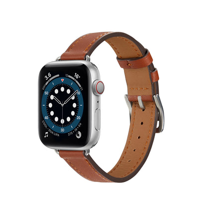 Slim-fit Leather Strap for Apple Watch Band iWatch Series Ultra/3/11/10/9/8/7/6/5/4/SE