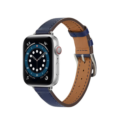 Slim-fit Leather Strap for Apple Watch Band iWatch Series Ultra/3/11/10/9/8/7/6/5/4/SE