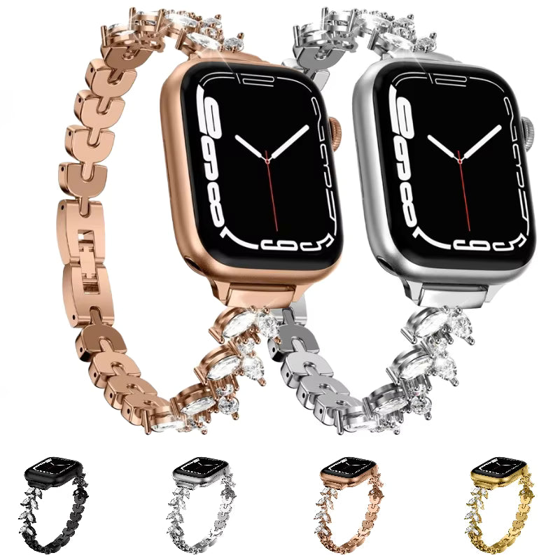 Slim Metal Diamond Bracelet for Apple Watch Band iWatch Series Ultra2/10/9/8/7/6/5/4/3/SE