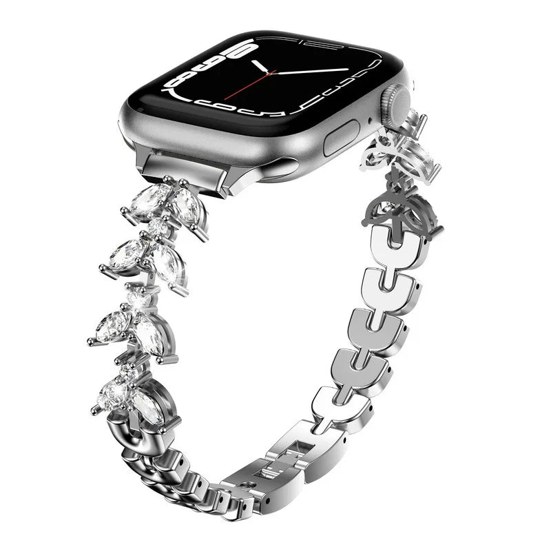 Slim Metal Diamond Bracelet for Apple Watch Band iWatch Series Ultra2/10/9/8/7/6/5/4/3/SE