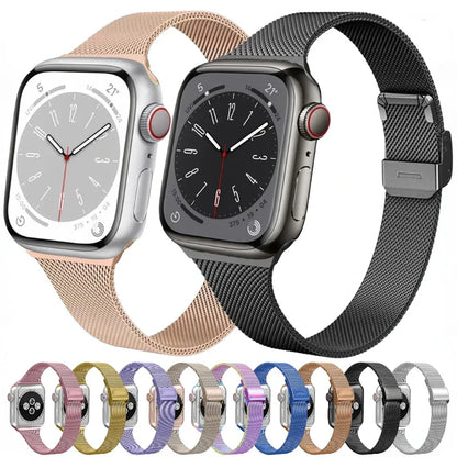 Slim Milanese Loop Strap for Apple Watch Band iWatch Series Ultra/3/11/10/9/8/7/6/5/SE