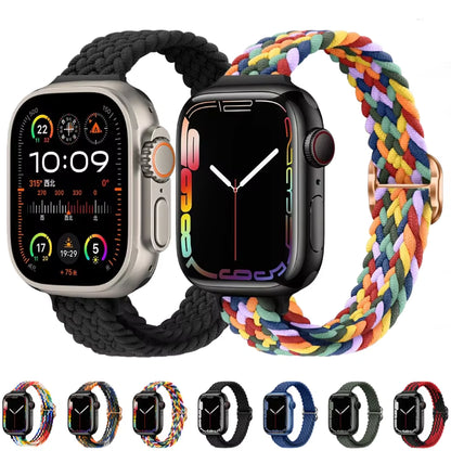 Slim Nylon Braided Bracelet for Apple Watch Band iWatch Series Ultra3/2/10/9/8/7/6/5/4/3/SE2
