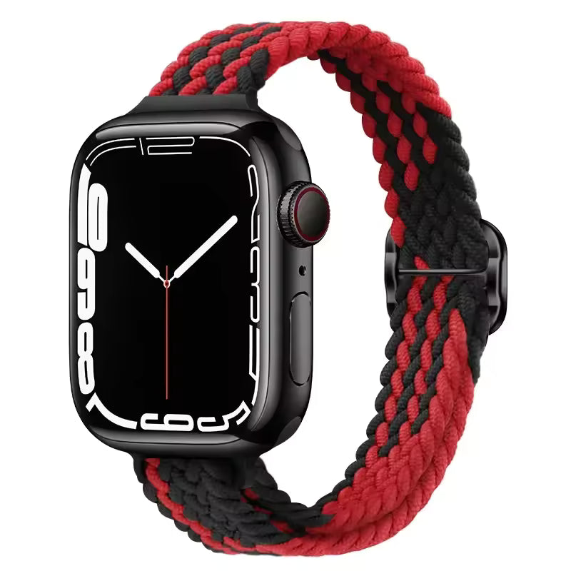 Slim Nylon Braided Bracelet for Apple Watch Band iWatch Series Ultra3/2/10/9/8/7/6/5/4/3/SE2