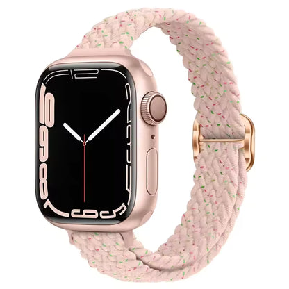 Slim Nylon Braided Bracelet for Apple Watch Band iWatch Series Ultra3/2/10/9/8/7/6/5/4/3/SE2