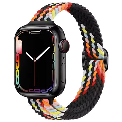 Slim Nylon Braided Bracelet for Apple Watch Band iWatch Series Ultra3/2/10/9/8/7/6/5/4/3/SE2