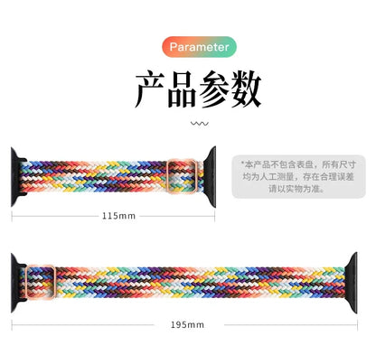 Slim Nylon Braided Bracelet for Apple Watch Band iWatch Series Ultra3/2/10/9/8/7/6/5/4/3/SE2