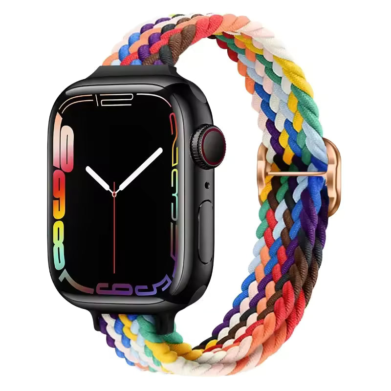 Slim Nylon Braided Bracelet for Apple Watch Band iWatch Series Ultra3/2/10/9/8/7/6/5/4/3/SE2