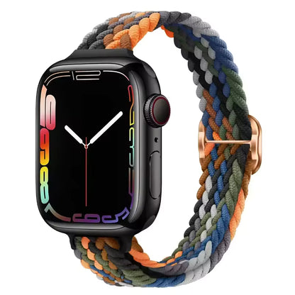 Slim Nylon Braided Bracelet for Apple Watch Band iWatch Series Ultra3/2/10/9/8/7/6/5/4/3/SE2