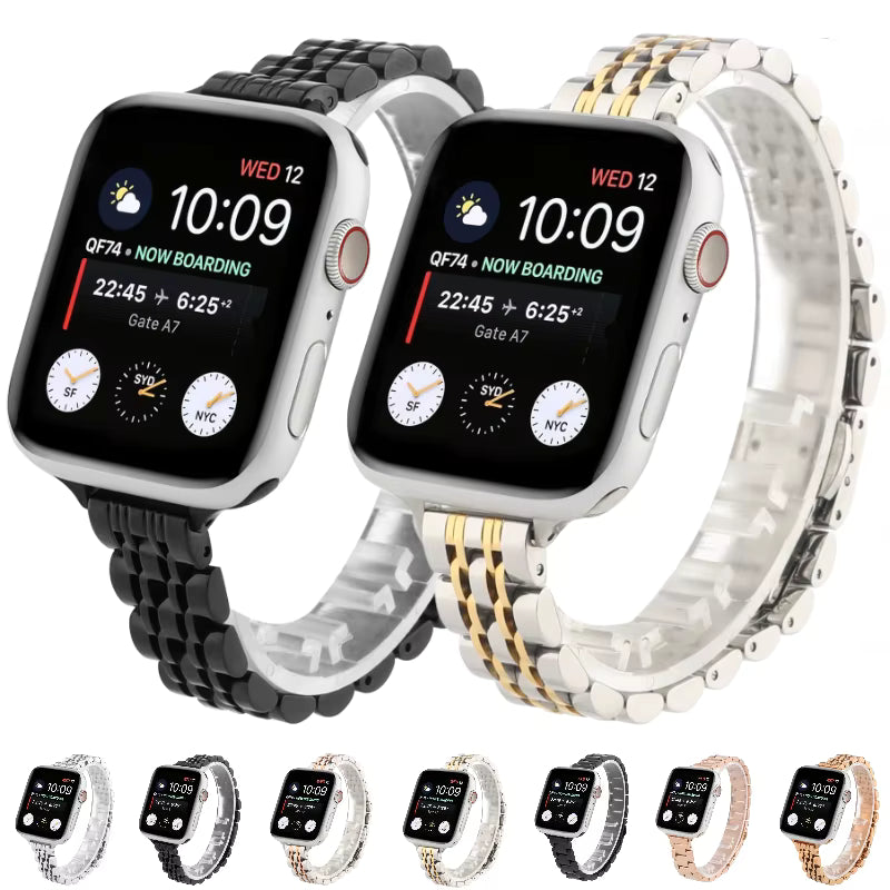 Slim Stainless Steel Bracelet for Apple Watch Band iWatch Series Ultra 3/211/10/9/8/7/6/5/4/SE