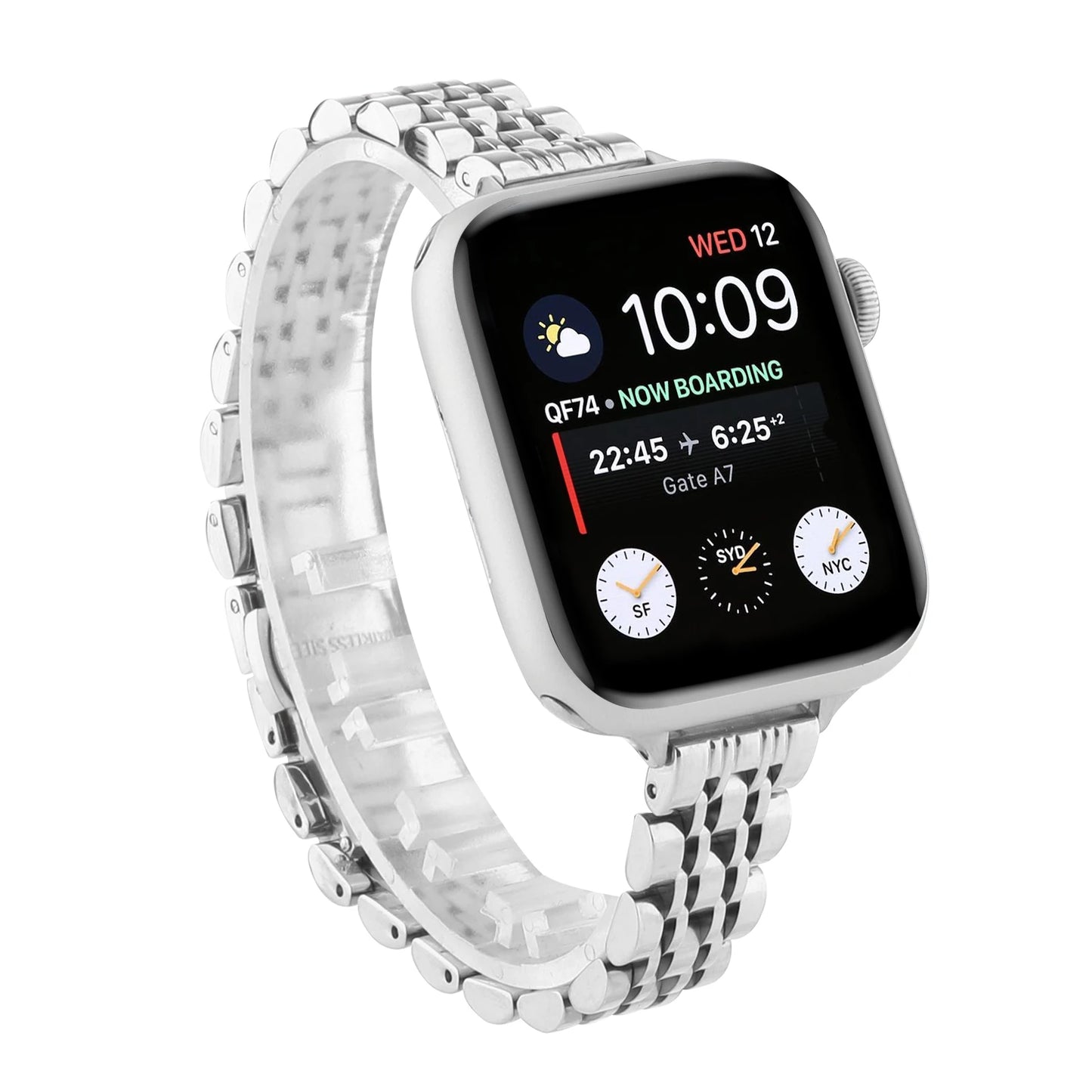 Slim Stainless Steel Bracelet for Apple Watch Band iWatch Series Ultra 3/211/10/9/8/7/6/5/4/SE