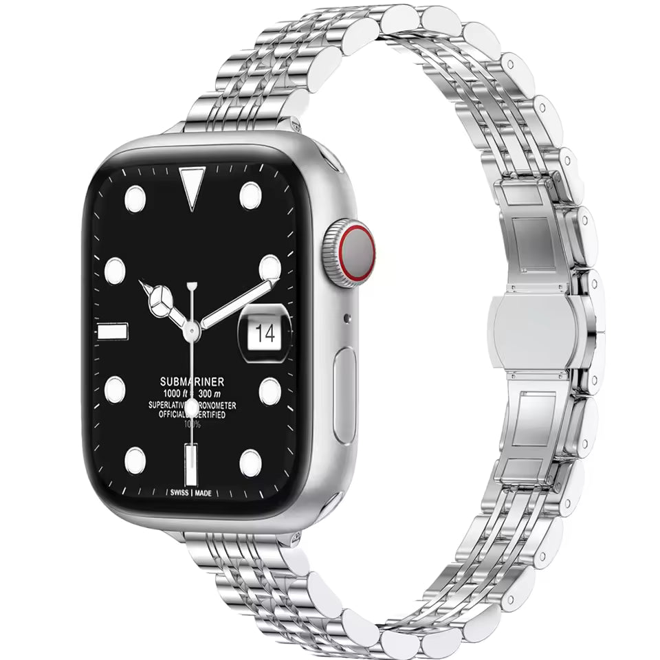 Slim Stainless Steel Bracelet for Apple Watch Ultra3 Band 49mm 45mm 44mm 42mm 41mm 40mm 46mm Series 11/10/9/8/7/6/5/4/SE3