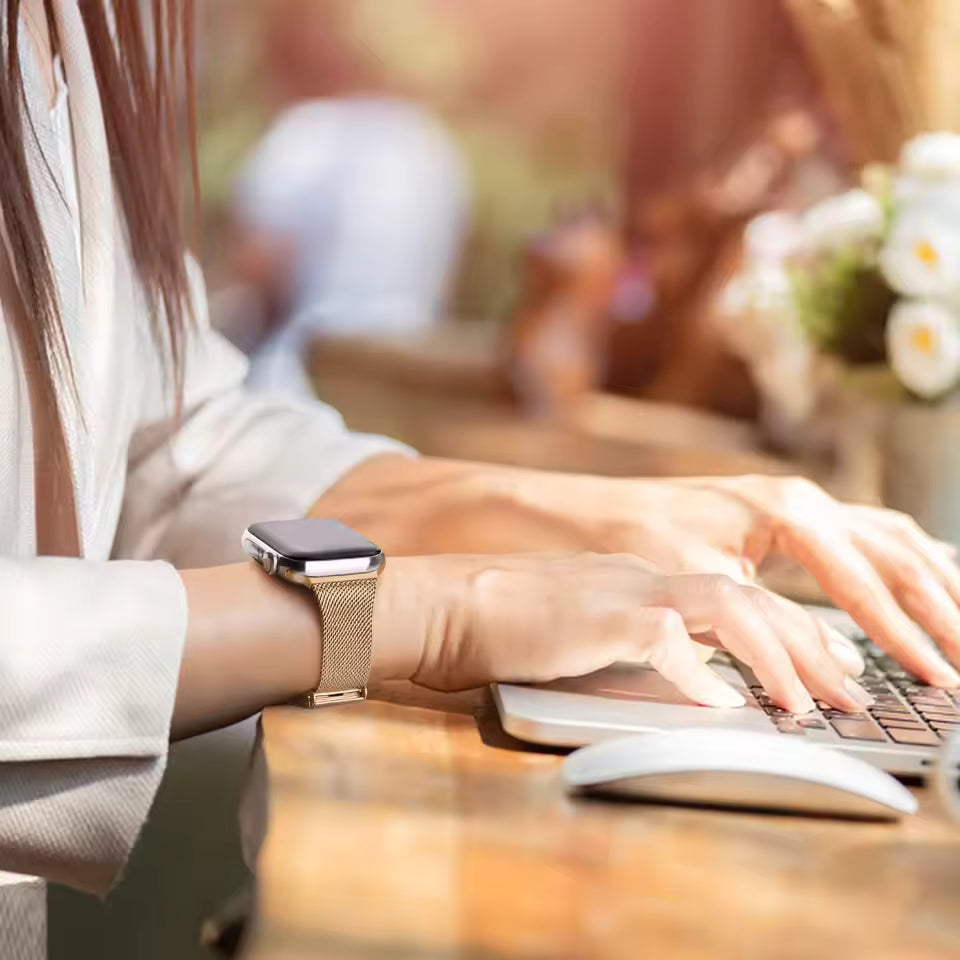 Slim Stainless Steel Strap for Apple Watch Band iWatch Series 7/6/5/3/SE/8/Ultra