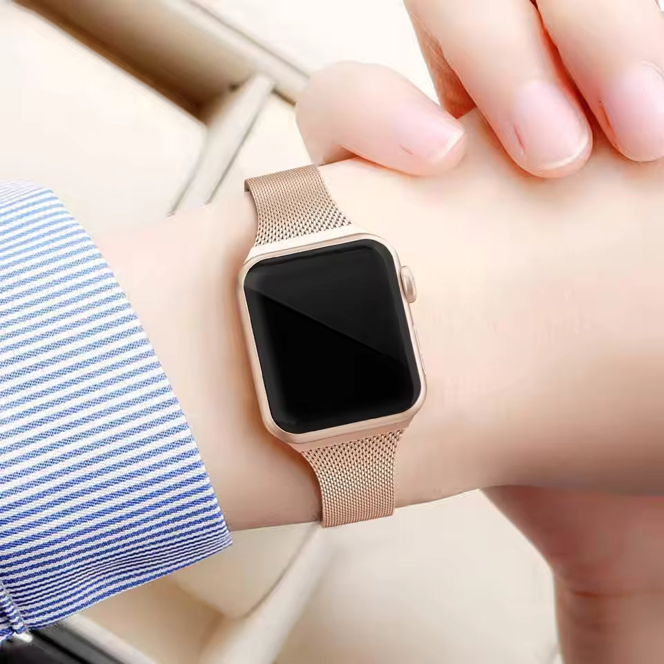 Slim Stainless Steel Strap for Apple Watch Band iWatch Series 7/6/5/3/SE/8/Ultra