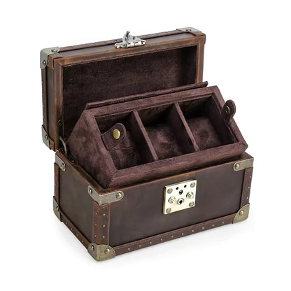 2/3/4/5/6/8/10 Slots Genuine Leather Watch Box - Watch Organizer Gift for Men