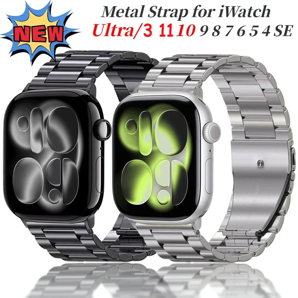 Stainless Steel Bracelet for Apple Watch Band iWatch Series 11/10/9/8/7/6/5/4/SE/3/Ultra