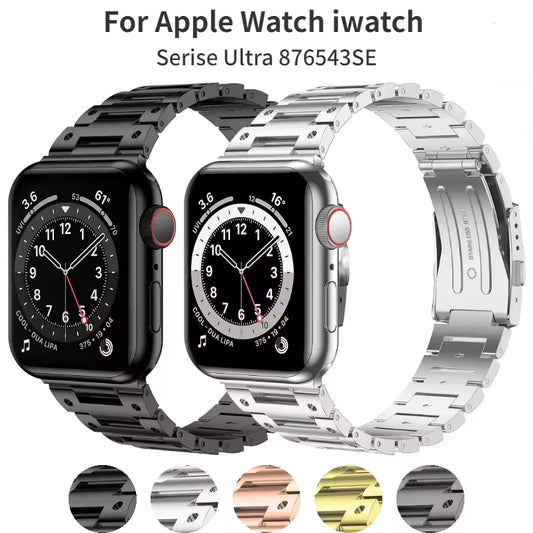 Stainless Steel Business Strap for Apple Watch Band iWatch Series Ultra2/10/9/8/7/6/5/4/SE