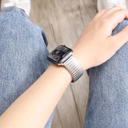 Stainless Steel Elastic Bracelet for Apple Watch Band iWatch Series Ultra/2/10/9/8/7/6/5/4/3/SE