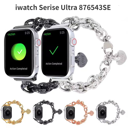 Stainless Steel Heart Bracelet for Apple Watch Band iWatch Series 9/8/7/6/5/4/3/SE