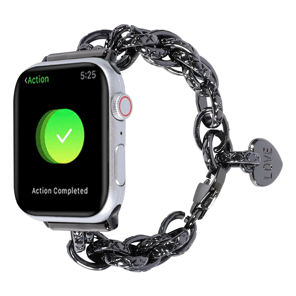 Stainless Steel Heart Bracelet for Apple Watch Band iWatch Series 9/8/7/6/5/4/3/SE