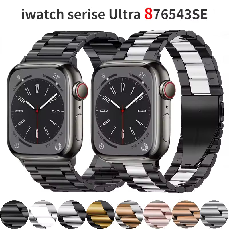 Stainless Steel Metal Bracelet for Apple Watch Band iWatch Series Ultra/10/9/8/7/6/5/4/SE