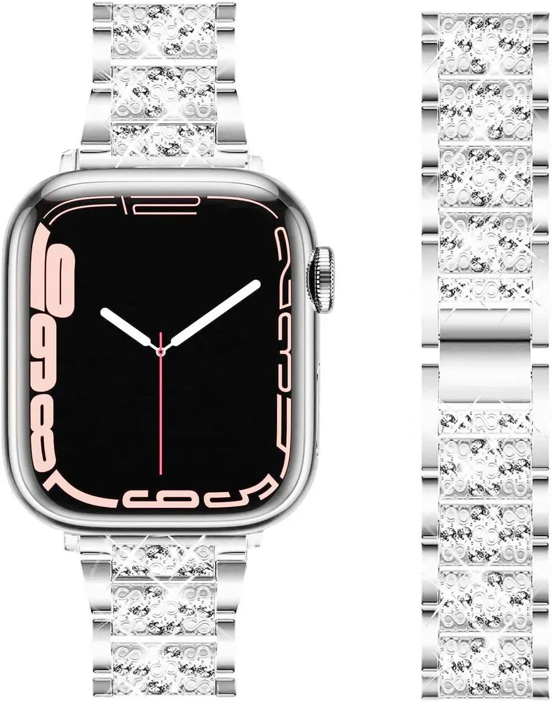 Stainless Steel Metal Diamond Bracelet for Apple Watch Band Ultra3/2/11/10/9/8/7/6/5/4