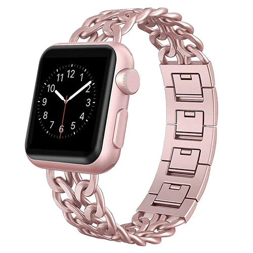 Stainless Steel Metal Links Bracelet for Apple Watch Band iWatch Series Ultra2/10/9/8/7/6/5/4/SE