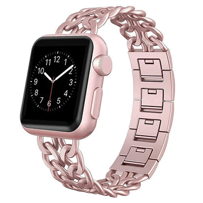 Stainless Steel Metal Links Bracelet for Apple Watch Band iWatch Series Ultra2/10/9/8/7/6/5/4/SE