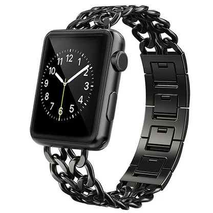 Stainless Steel Metal Links Bracelet for Apple Watch Band iWatch Series Ultra2/10/9/8/7/6/5/4/SE