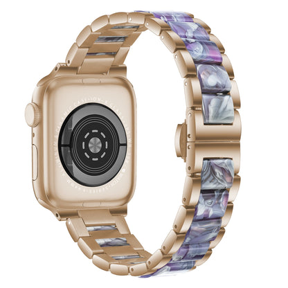 Stainless Steel Resin Bracelet for Apple Watch Ultra/10/9/8/7/6/5/4/3/SE