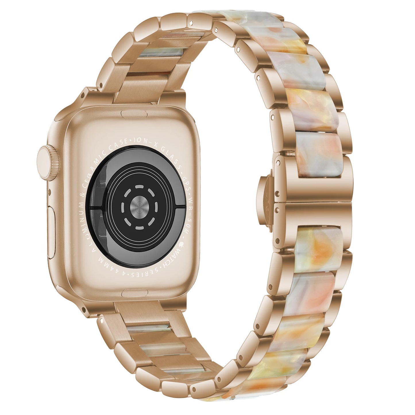 Stainless Steel Resin Bracelet for Apple Watch Ultra/10/9/8/7/6/5/4/3/SE