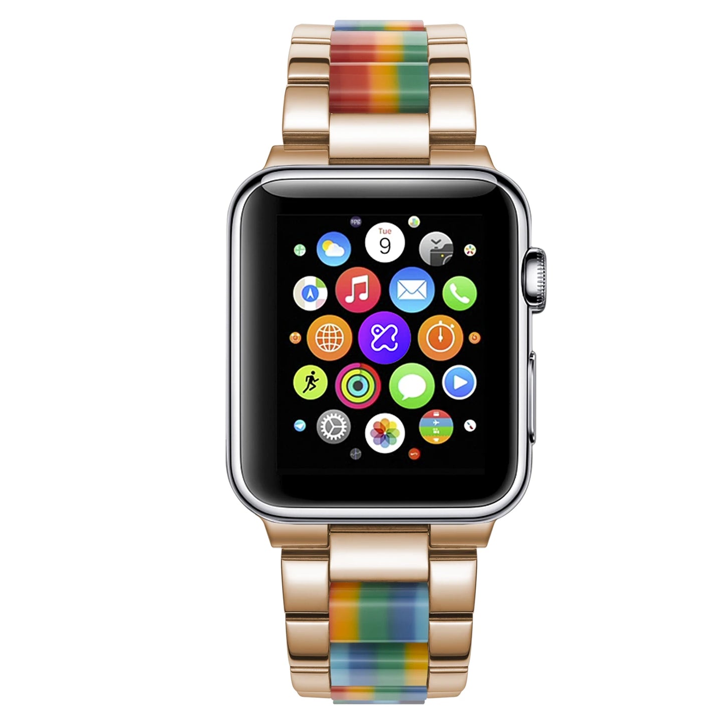 Stainless Steel Resin Bracelet for Apple Watch Ultra/10/9/8/7/6/5/4/3/SE