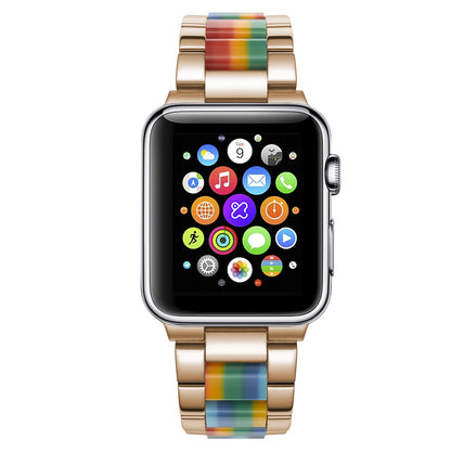 Stainless Steel Resin Bracelet for Apple Watch Ultra/10/9/8/7/6/5/4/3/SE