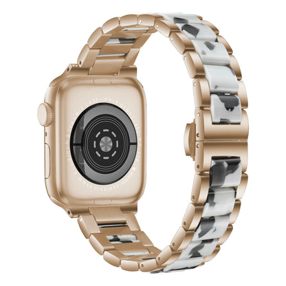 Stainless Steel Resin Bracelet for Apple Watch Ultra/10/9/8/7/6/5/4/3/SE